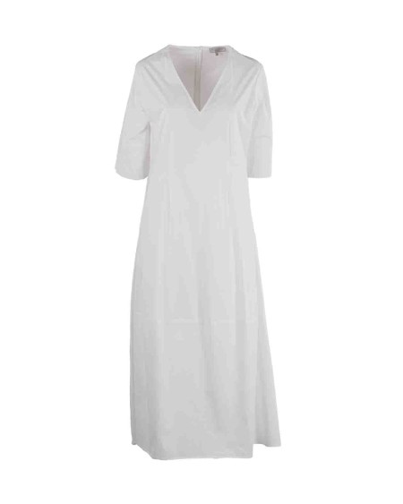 Shop ANTONELLI  Dress: Antonelli "Marquez" dress
White cotton poplin dress.
Hidden zipper closure on the back.
Two side welt pockets.
Composition: 95% cotton, 5% elastane
Made in Italy.. MARQUEZ L6525 135B-020
